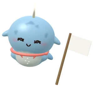 Nari holding a white flag